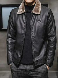 Men's leather jacket with thermal lining – Dario