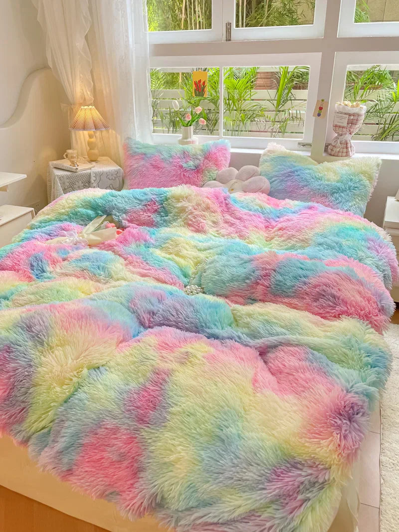 Candy-Coloured Soft Duvet Cover - FluffCandy-Dark Grey-1.5m bed-State of Style