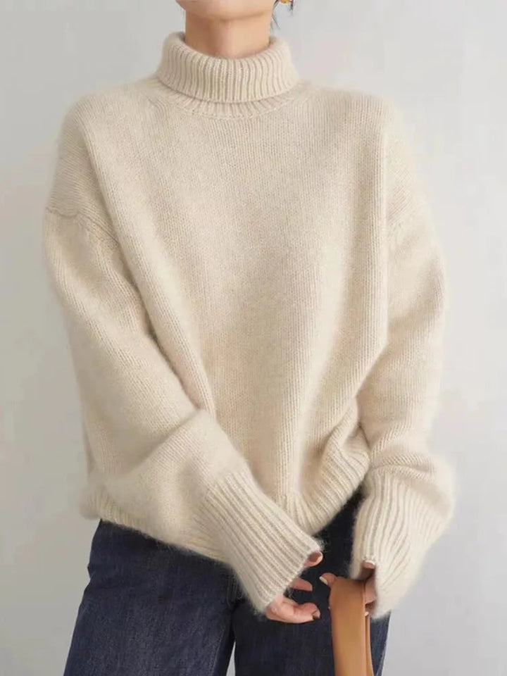 Cashmere Ladies' Turtleneck - Elise-Beige-S-State of Style