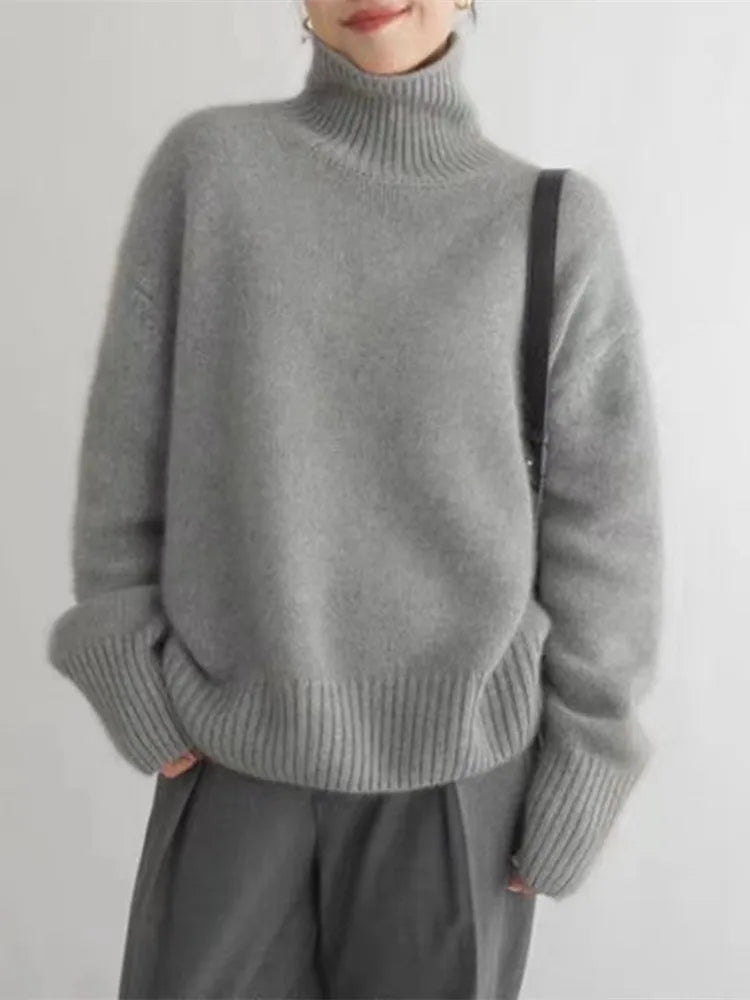 Cashmere Ladies' Turtleneck - Elise-Beige-S-State of Style