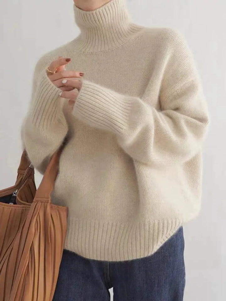 Cashmere Ladies' Turtleneck - Elise-Beige-S-State of Style