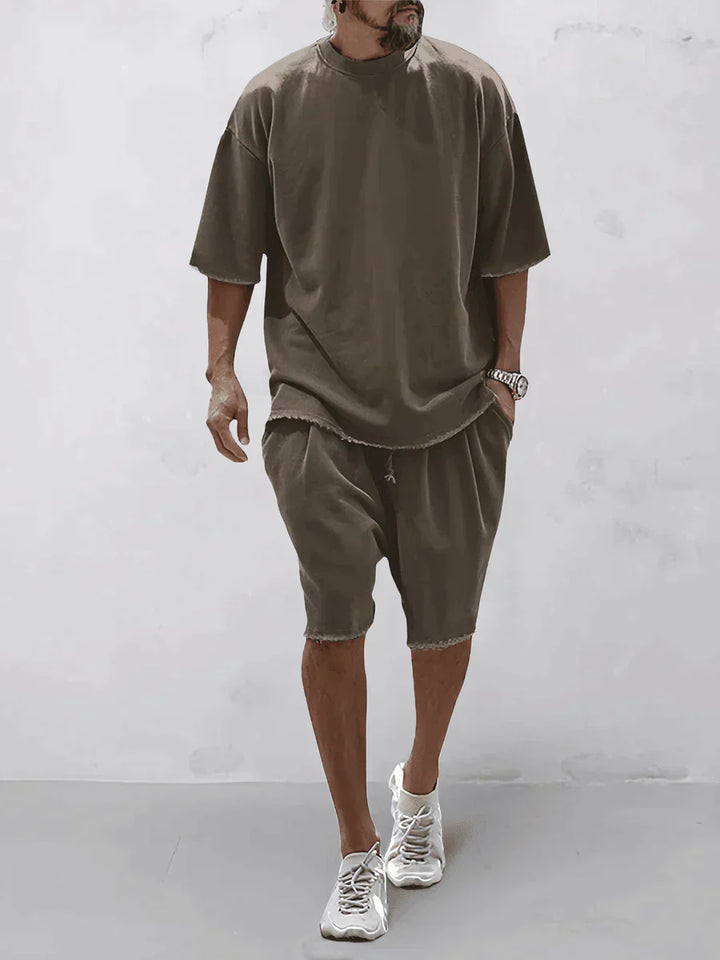 Casual men's sports set in loose-fit style – Cassian-Brown-S-State of Style