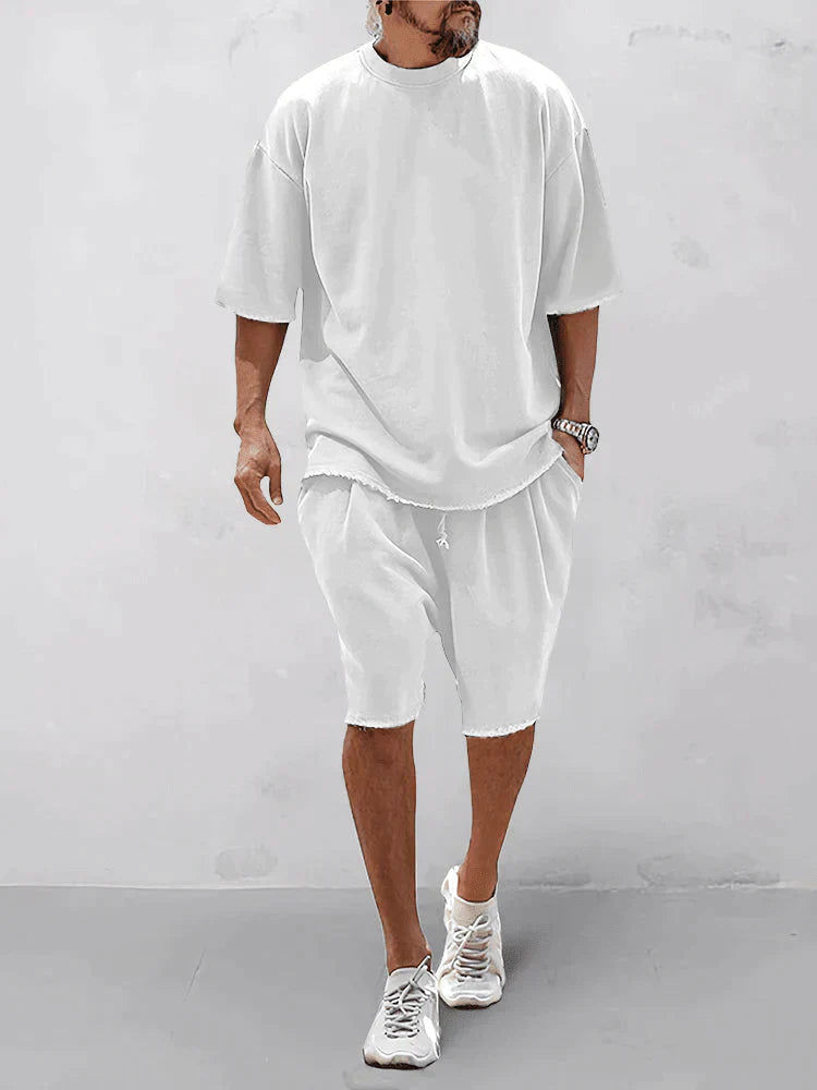 Casual men's sports set in loose-fit style – Cassian-White-S-State of Style