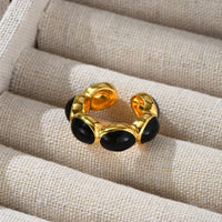 Celina Gold-Plated Onyx Ring – Versatile Elegance-State of Style