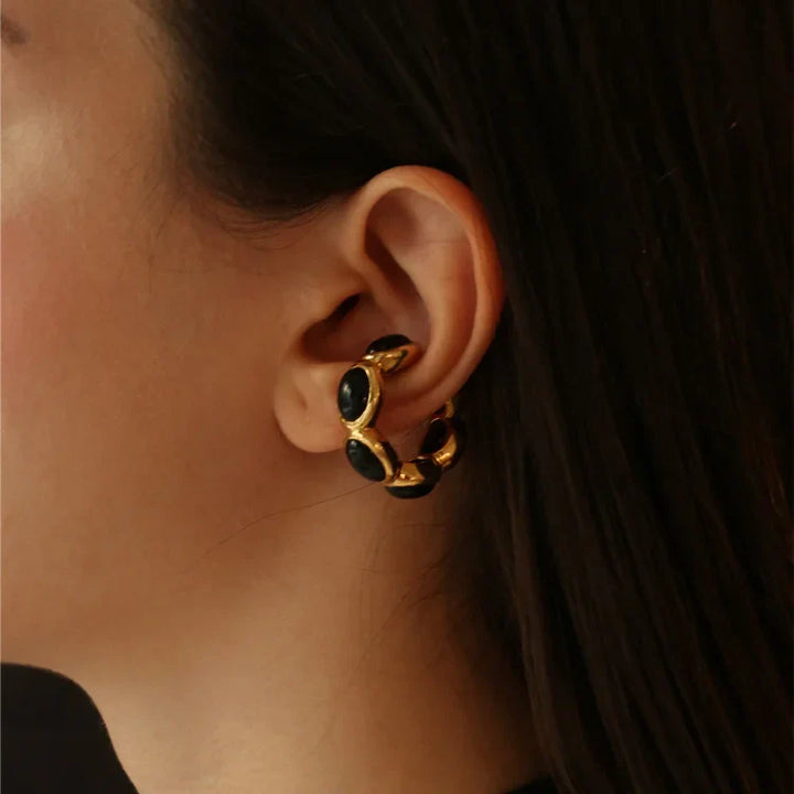 Celina Gold-Plated Onyx Ring – Versatile Elegance-State of Style