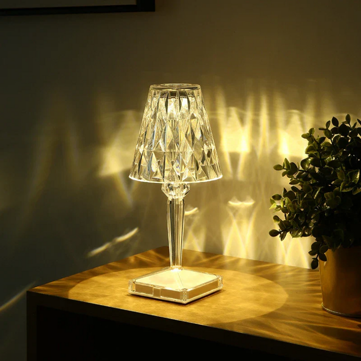 Chic Table Lamp with Crystal Design - CrystalLuxe-Transparent-State of Style