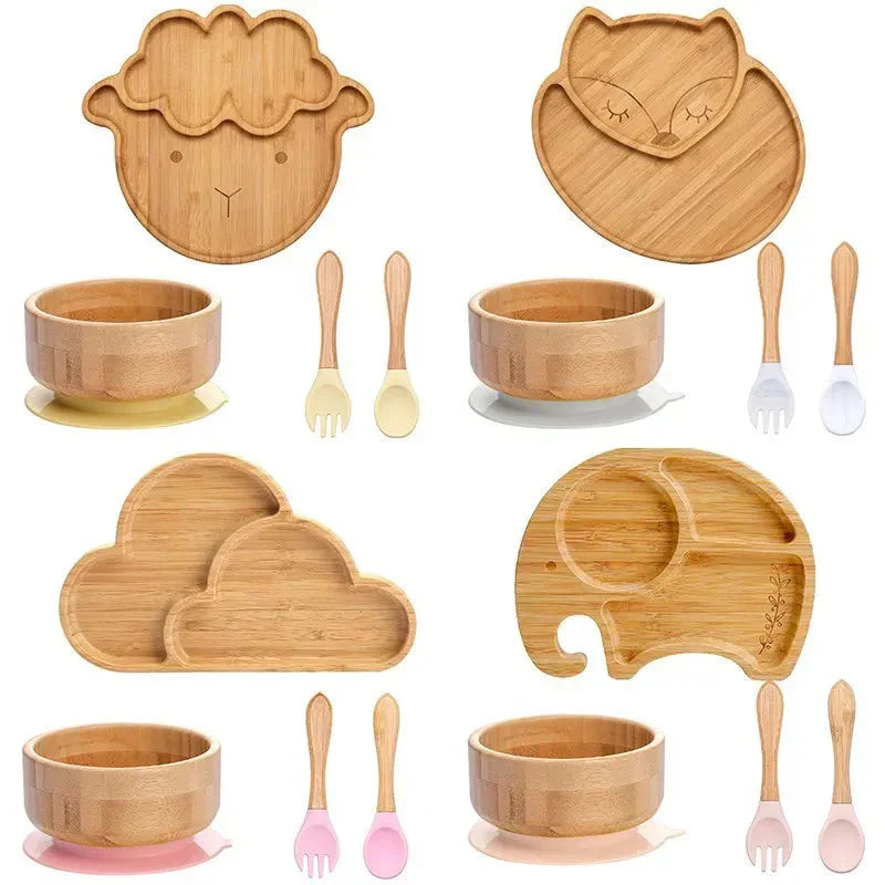 Children's Tableware Set with Suction Cup - EcoFeast-Lamb White-State of Style