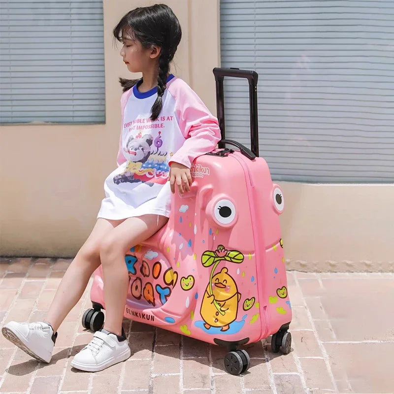 Child's seat suitcase with scooter function – Naples-Pink Duck-S (39 L)-State of Style