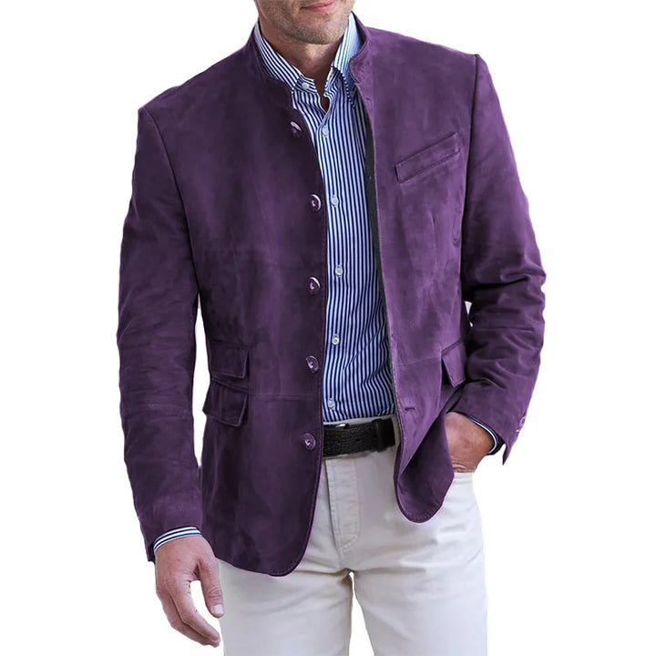 Classic Button-Down Jacket for Men – Magnus-Purple-S-State of Style