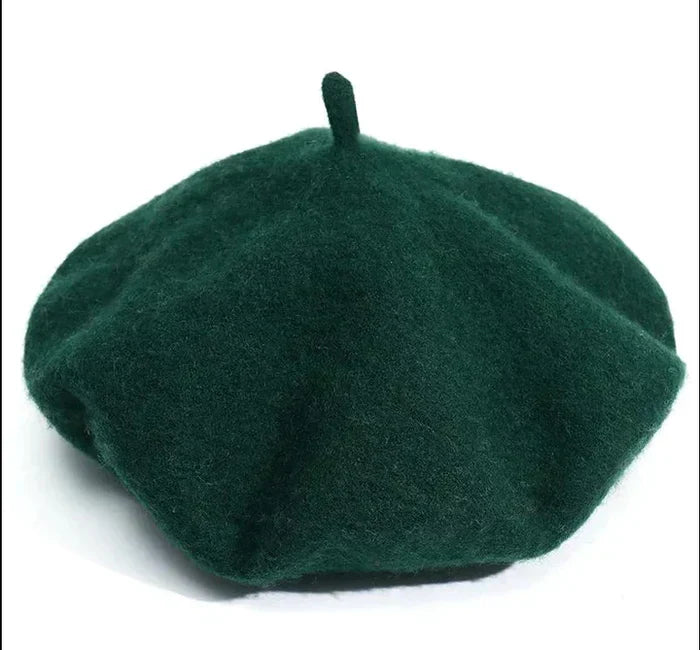 Classic Wool Beret - Marlene-Dark Green-State of Style