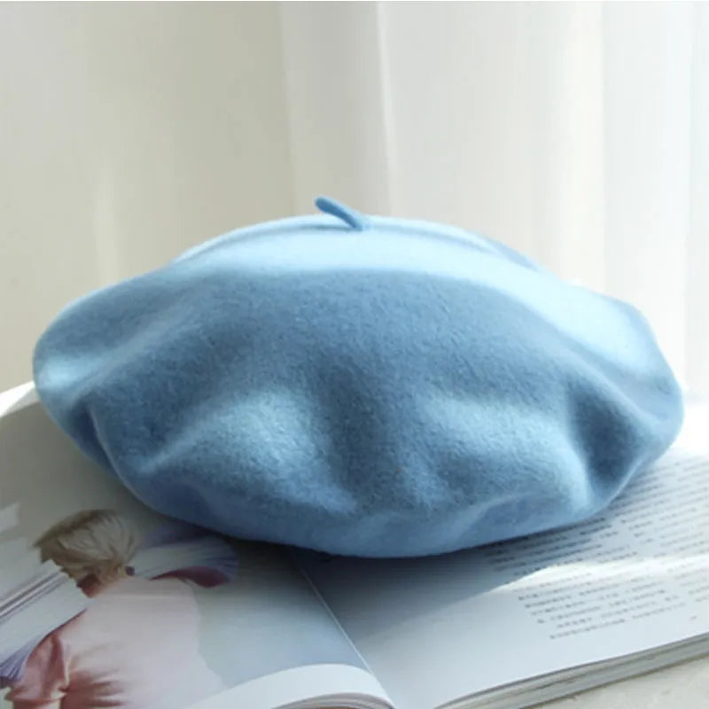 Classic Wool Beret - Marlene-Light Blue-State of Style
