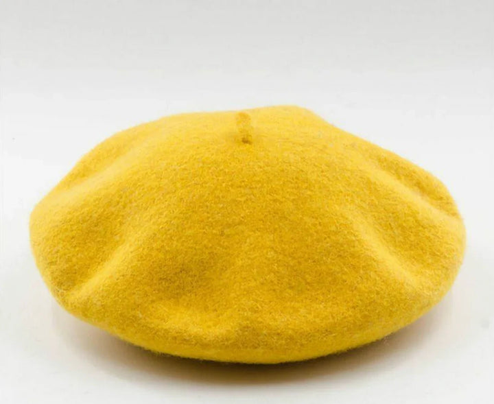 Classic Wool Beret - Marlene-Yellow-State of Style