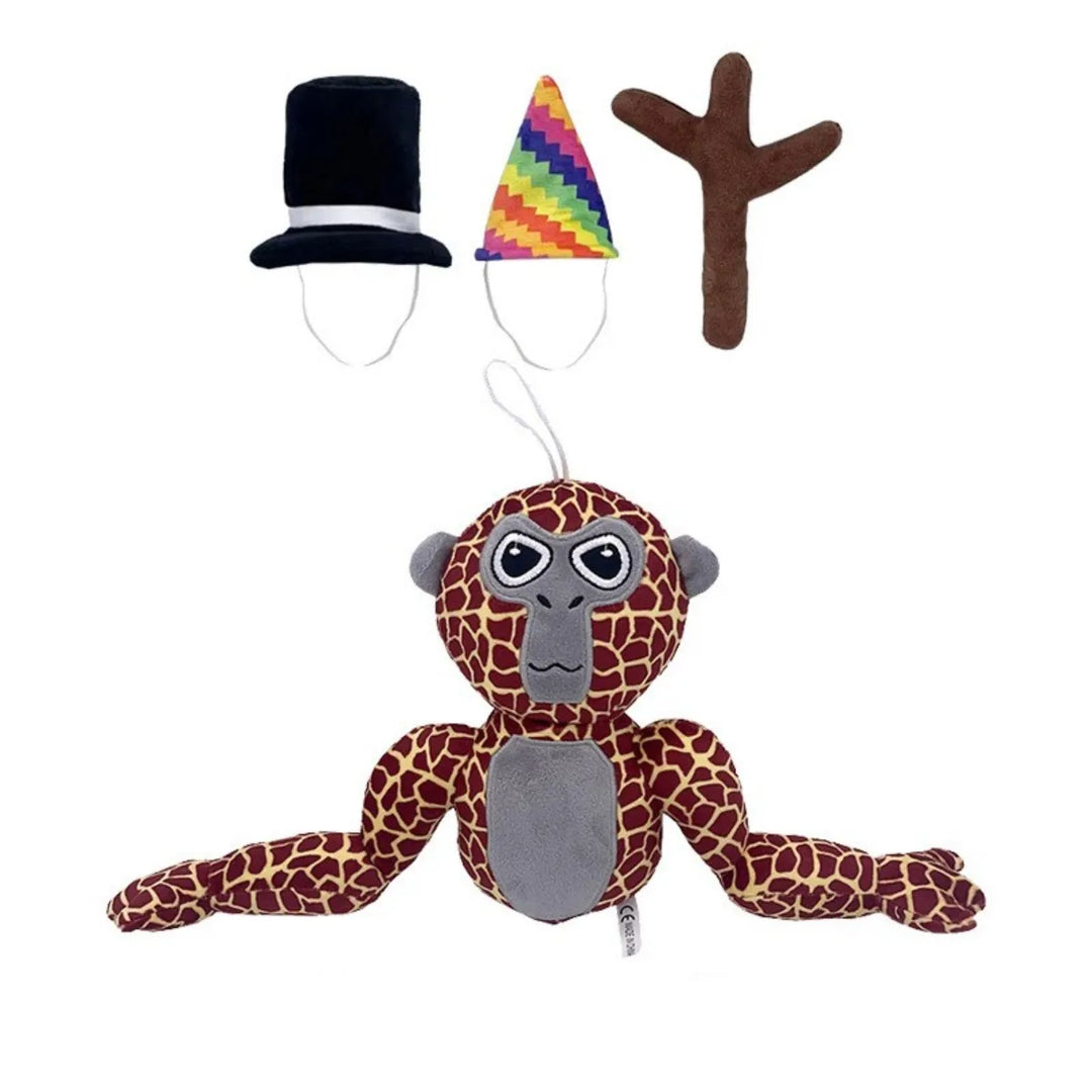 Colourful Gorilla Plush - FunkyGorilla-Gorilla with Leopard Print Hat-State of Style