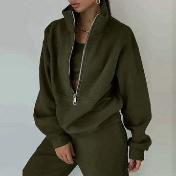 Comfortable 2-Piece Training Set | Elsie Activewear-Olive-S-State of Style