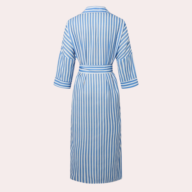 Comfortable Button-Down Dress - Noa-Blue-2XS-State of Style