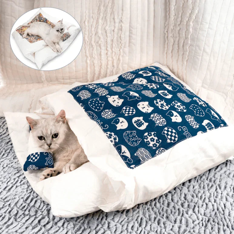 Comfortable Cat Sleeping Bag - SnugKitty-Blue Cat-S-State of Style