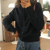 Comfortable Knitted Cardigan with Buttons - Isla-Black-State of Style