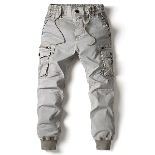Comfortable Men's Cargo Trousers - Noah-Light Grey-29-State of Style