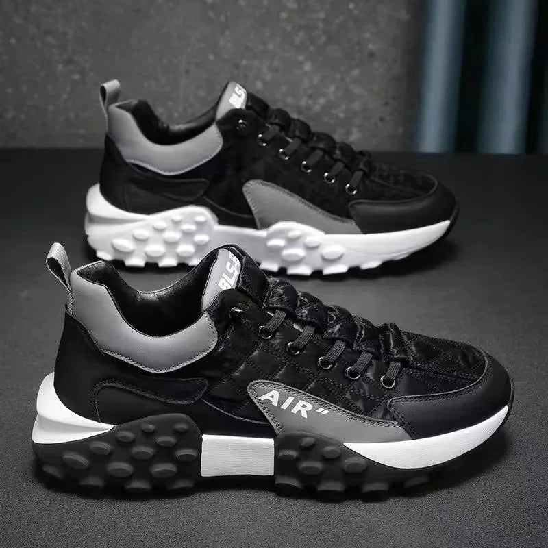 Comfortable Orthopedic Men's Sneakers - Valor-Black-5-State of Style
