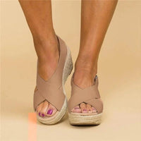Comfortable Orthopedic Wedge Espadrilles - Clara-Beige-4-State of Style