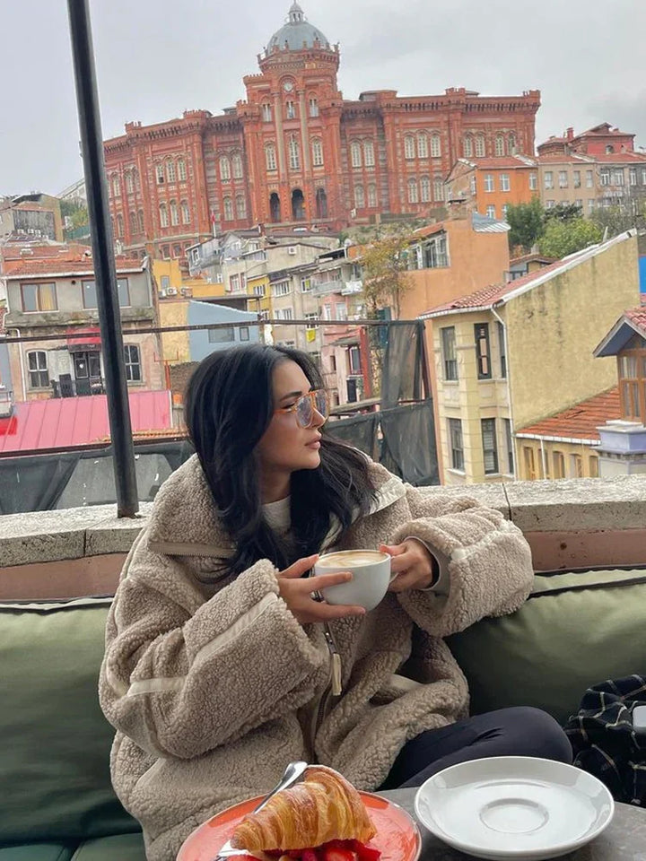 Comfy Teddy Coat - Mila-Light Brown-S-State of Style