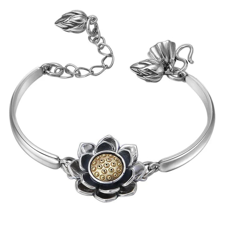 Creative Lotus Silver Bracelet-State of Style
