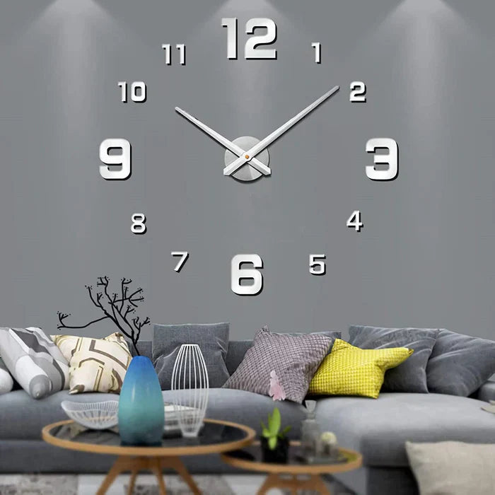 Creative Wall Clock - ArtTime-Numbers - Silver-60-100 cm-State of Style
