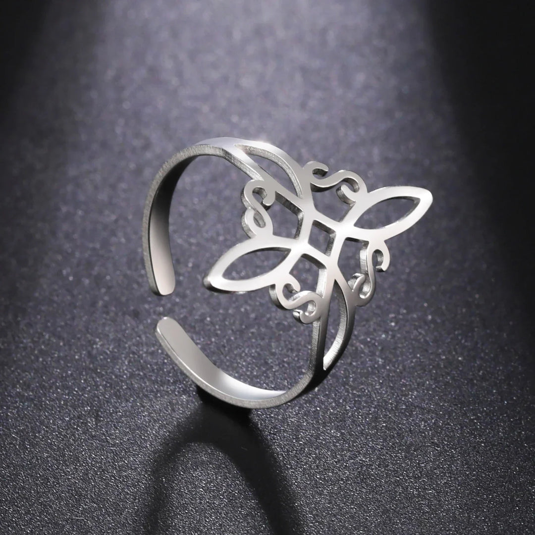 Cross Knot Protection Amulet Ring | Women's Silver Ring-State of Style