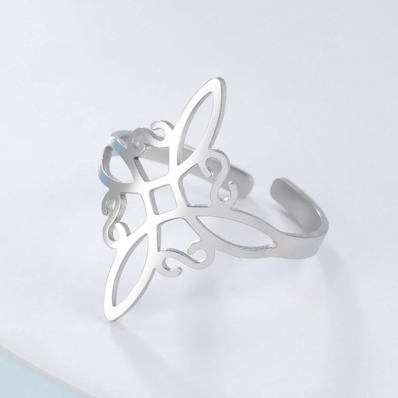 Cross Knot Protection Amulet Ring | Women's Silver Ring-State of Style