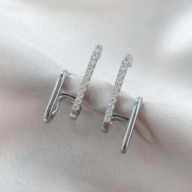 Crystal Claw Stud Earrings | Elegant and Stylish-SILVER-State of Style