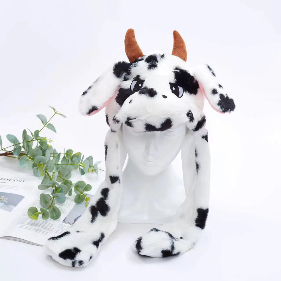Cute Hat with Moving Ears - BunnyBounce Hat-Cow-State of Style