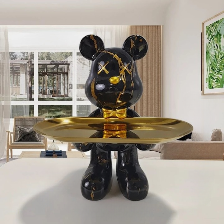 Decorative Storage Figure – Bruno Table Bear-Black-State of Style