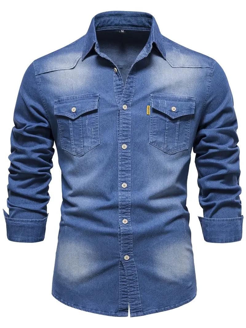 Denim Men's Shirt - Hugo-Blue-S-State of Style