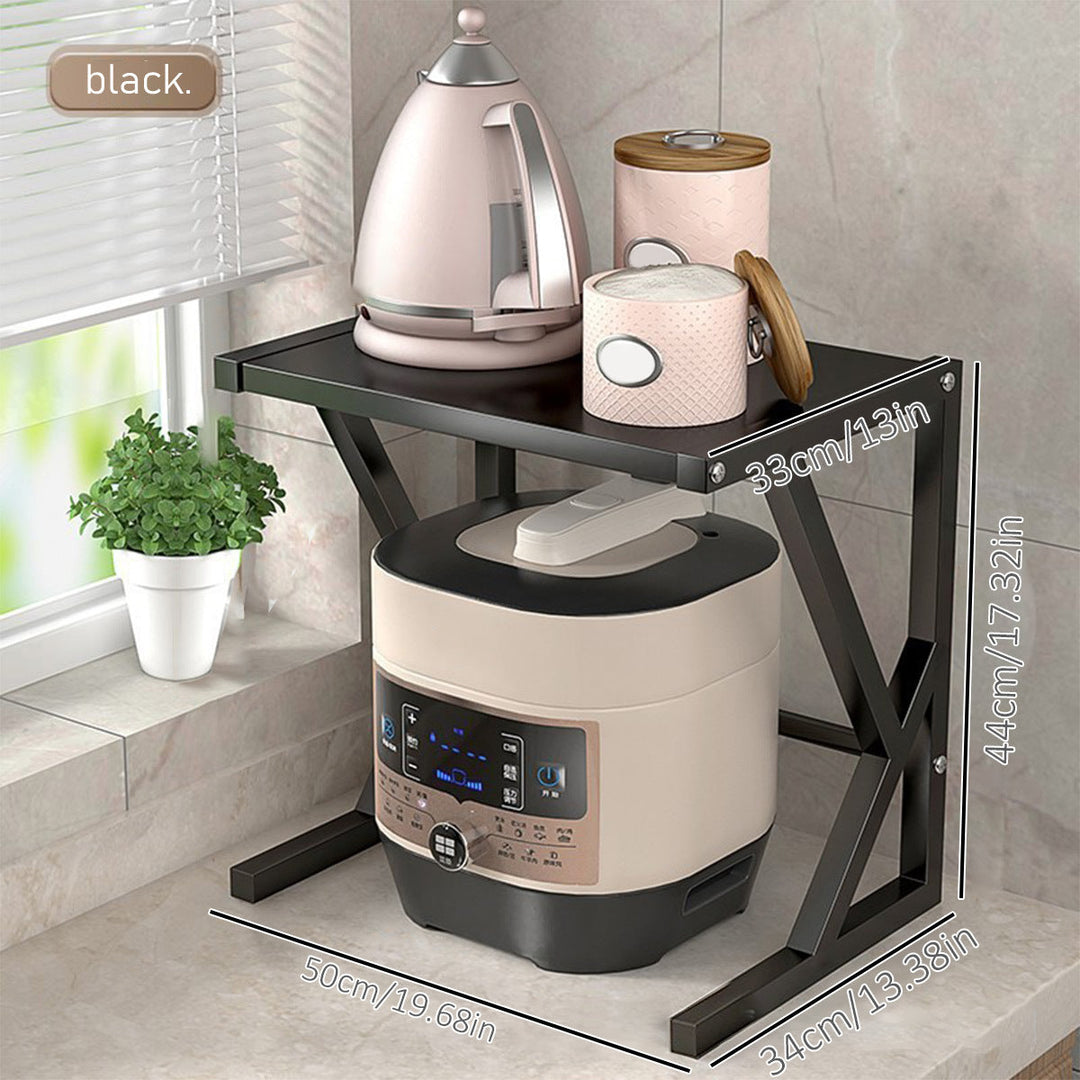 Double-Layer Kitchen Storage Rack - Milan-50CM - Black-State of Style