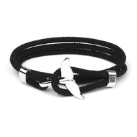 Elegant Anchor Bracelet | Nautical Charm | Adjustable Fit-Fishtail - Black-State of Style