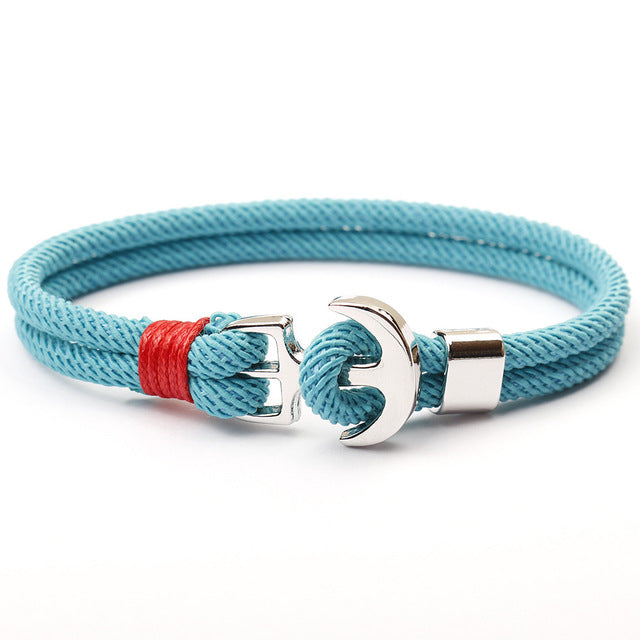 Elegant Anchor Bracelet | Nautical Charm | Adjustable Fit-Fishtail - Black-State of Style