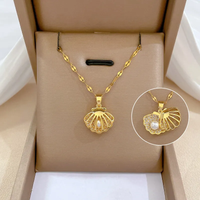 Elegant Shell Pearl Necklace-State of Style