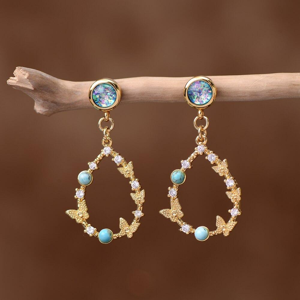 Elemental Opal Waterdrop Earrings - Elyra-State of Style