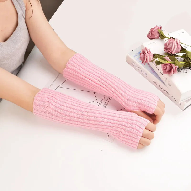 Elena Fingerless Gloves | Long & Stylish-Pink-State of Style