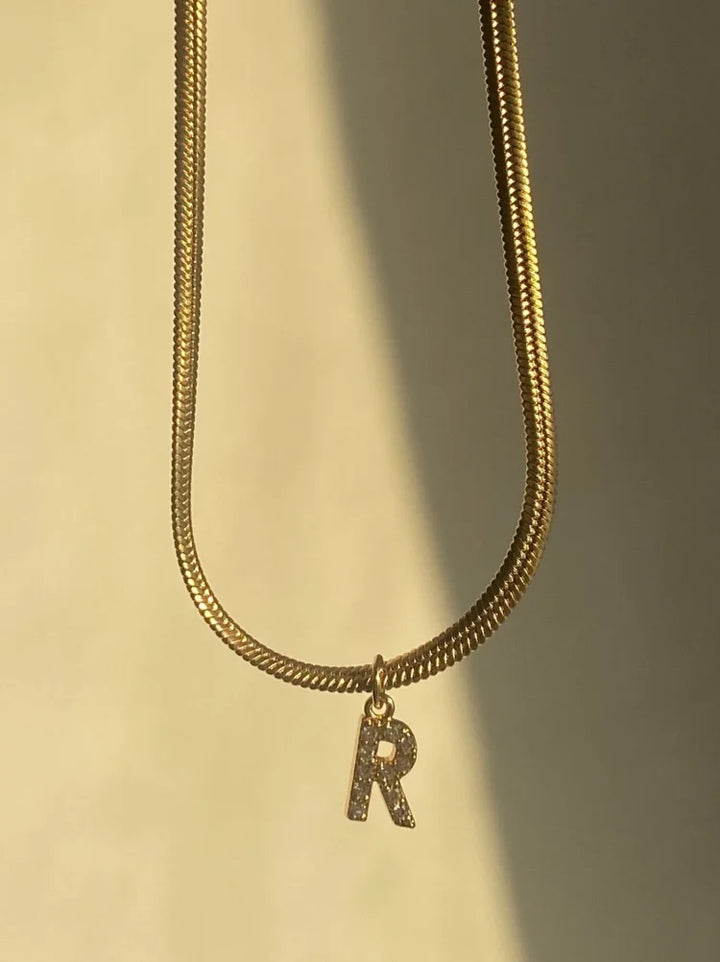 Ella Gold Initial Necklace-A-State of Style