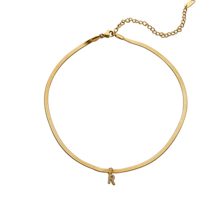 Ella Gold Initial Necklace-A-State of Style