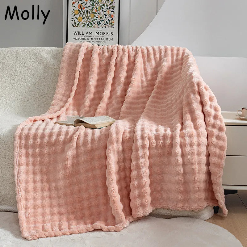 Extra Soft Flannel Blanket - PlushBubble-Pink-70x100cm-State of Style