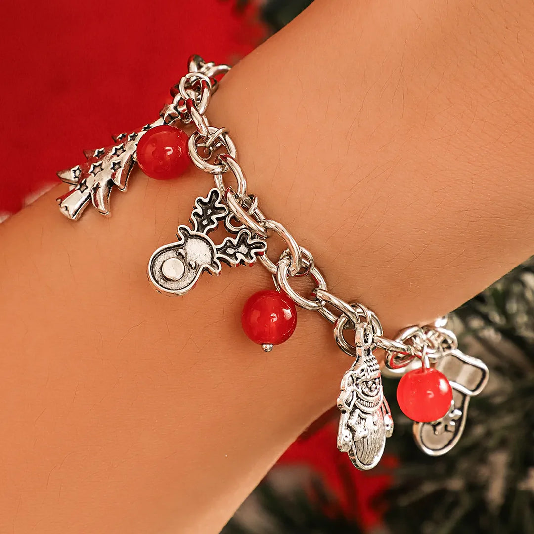 Festive Silver Charm Bracelet-State of Style