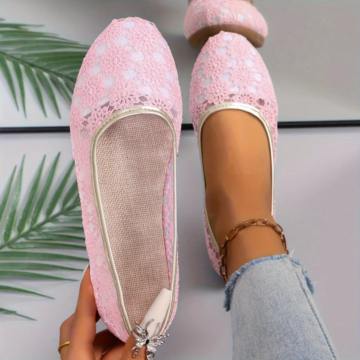 Flower Pattern Ballerinas | Fleur-Pink-3.5-State of Style