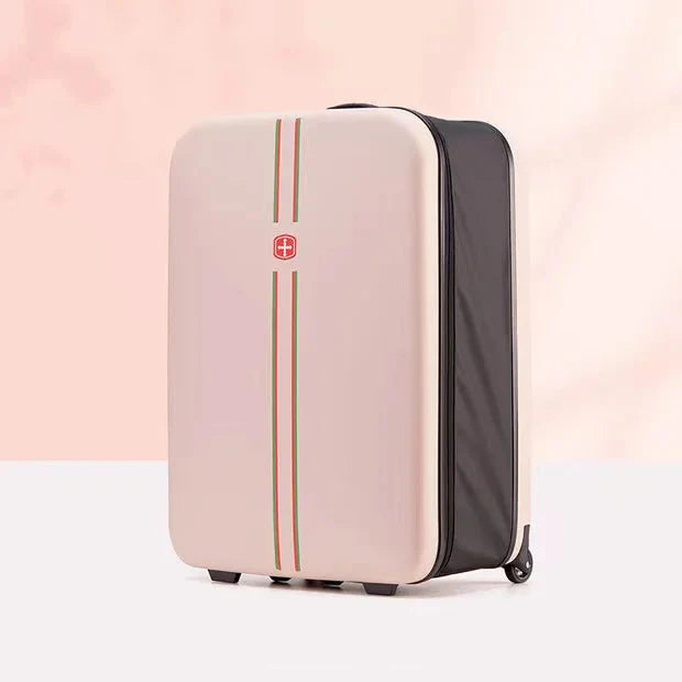 Foldable hard shell suitcase – Porto-Pink-S (42 L)-State of Style