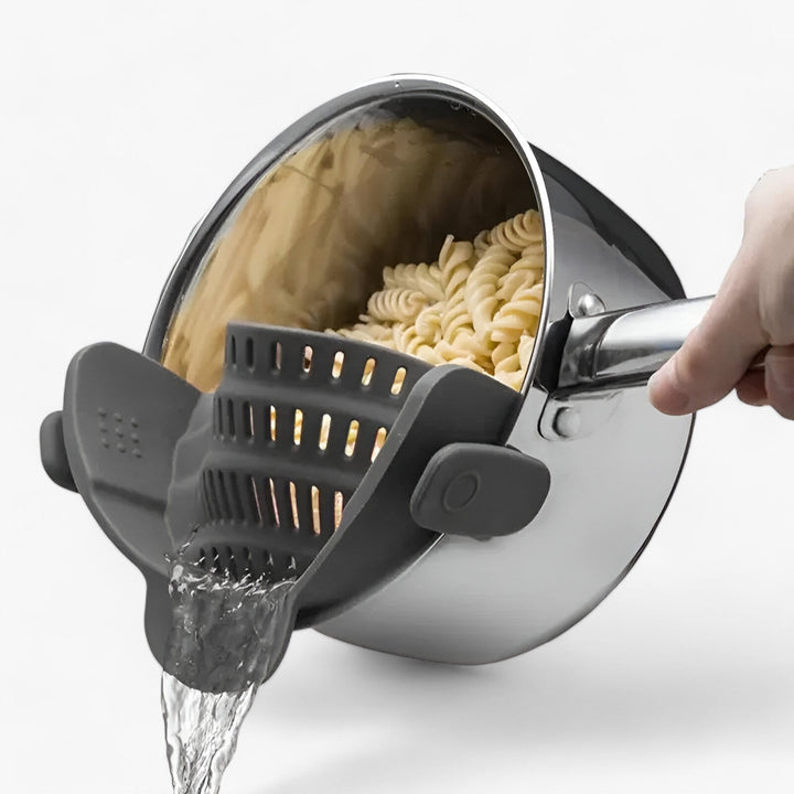 Foldable Silicone Kitchen Colander - FlexiStrain-Grey-State of Style