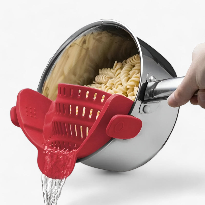 Foldable Silicone Kitchen Strainer – FlexiStrain-Grey-State of Style