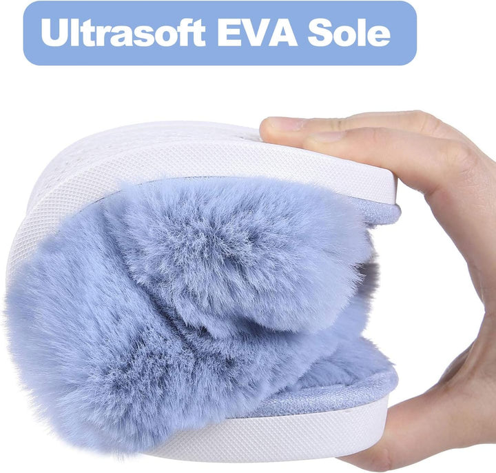 Fuzzy Slippers with Memory Foam - CloudStep-Black-3.5 - 4-State of Style