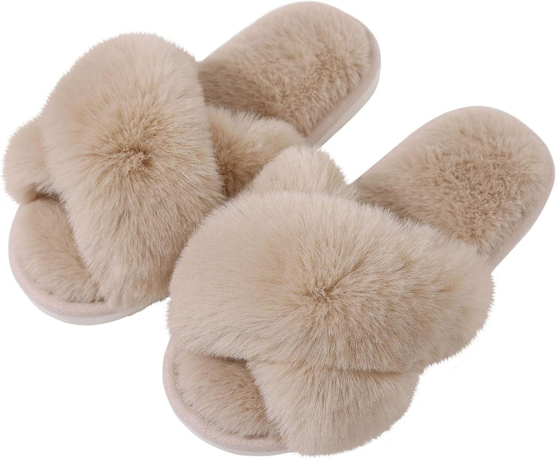 Fuzzy Slippers with Memory Foam - CloudStep-Camel-3.5 - 4-State of Style