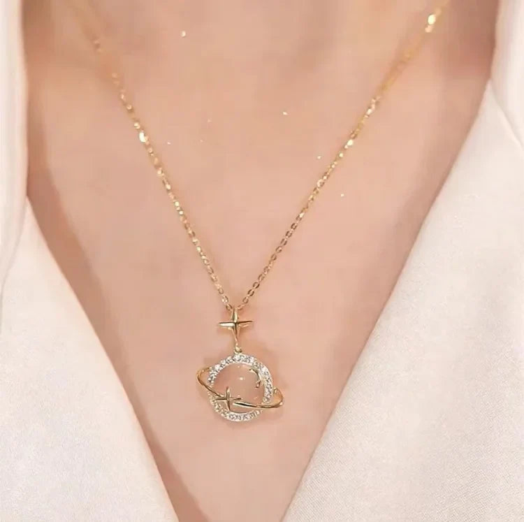 Golden Planet Necklace – Celestia-State of Style